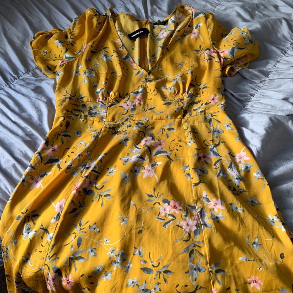 Express Yellow Floral Dress